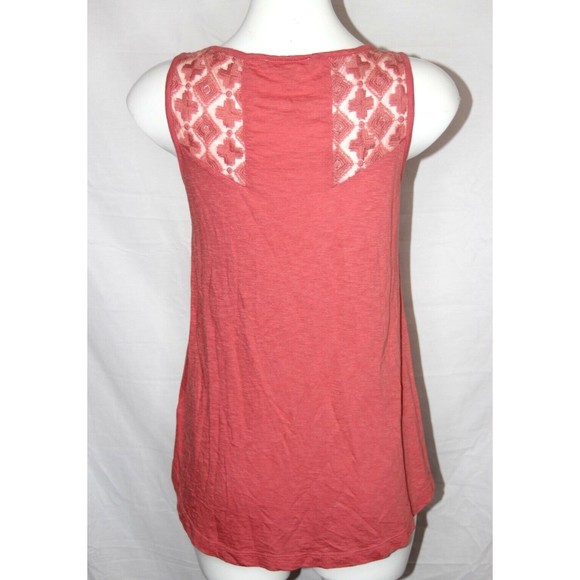 Kenar Womens Pink SleevelessTank Top Lace Detail Scoop Neck Tunic Size Small - Picture 6 of 8